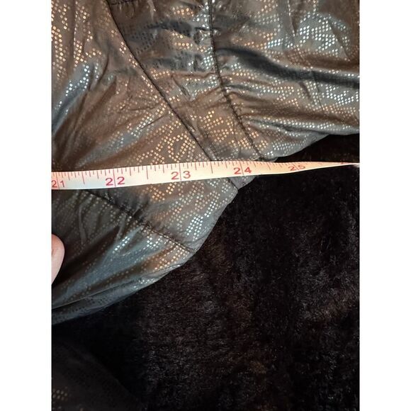 Michael kors shiny logo winter puffer jacket coat black gold plus2xl xxl hooded - Picture 13 of 13